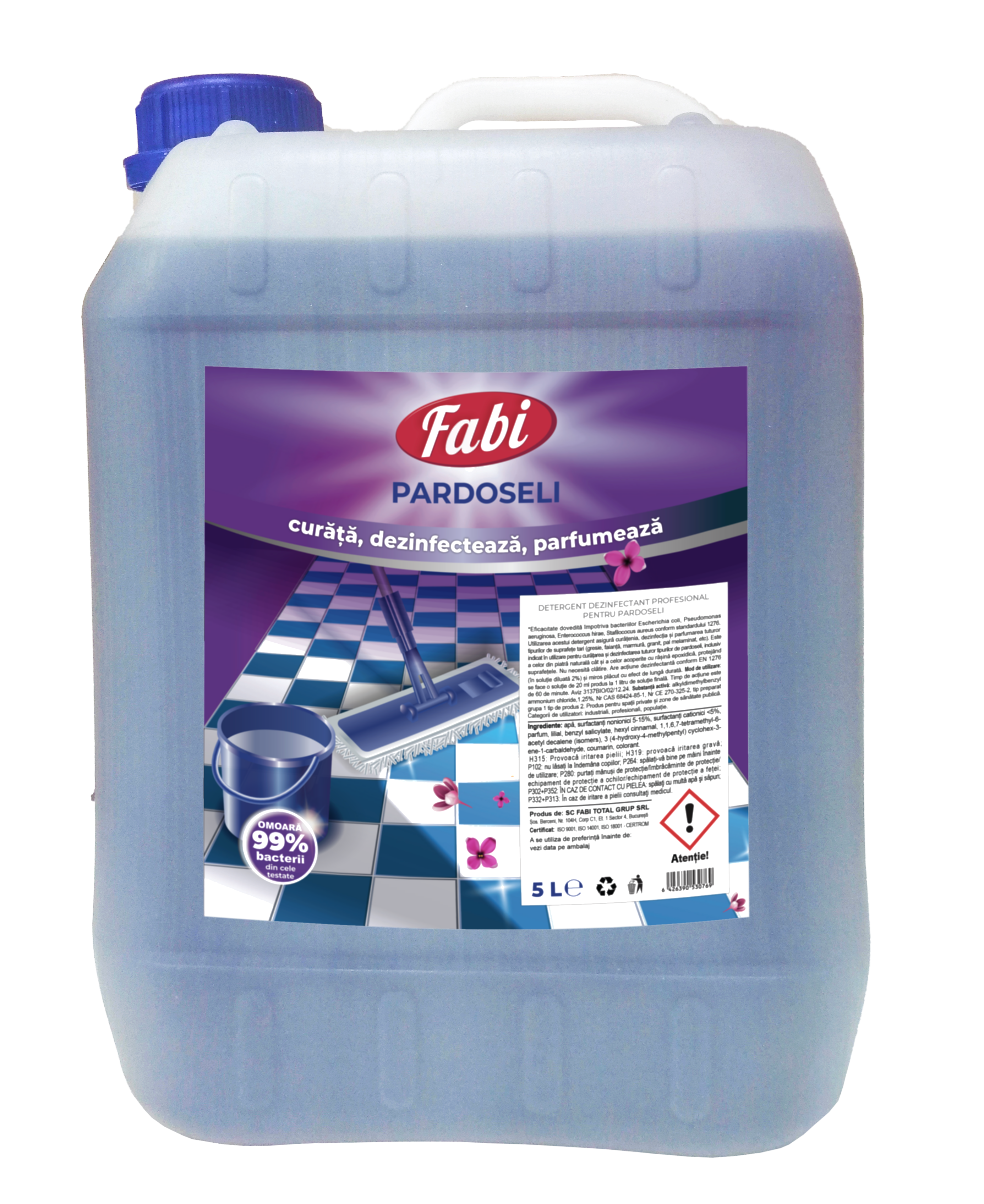 Detergent dezinfectant parfumat pentru pardoseli Fabi 5L Fabi imagine 2022 depozituldepapetarie.ro